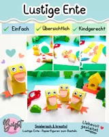 Vorschau - Arbeitsblätter - Lustige Ente– Basteln Schneiden & Kleben –Bastelmaterial - Deckblatt