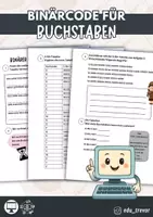 Vorschau - Arbeitsblätter - Binärcode für Buchstaben - Digitale Welt - Deckblatt