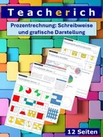Vorschau - Arbeitsblätter - Prozentrechnung - Schreibweise und grafische Darstellung - Deckblatt