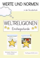 Vorschau - Stundenentwürfe - Weltreligionen - Einstiegsstunde Werte und Normen in der Grundschule - Deckblatt