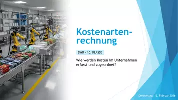 Vorschau - Stundenentwürfe - Vollkostenrechnung: Kostenarten (Einzel-/Gemeinkosten) - Seite 1