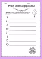 Vorschau - Arbeitsblätter - verschiedene Gedichtformen Fasching - Seite 1