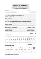 Vorschau - Klassenarbeiten - Balladen Klasse 7 Klassenarbeit - Seite 1