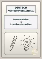 Vorschau - Arbeitsblätter - Deutsch Vertretung Klasse 7 - Deckblatt