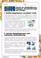 Vorschau - Arbeitsblätter - Zukunft der Weltbevölkerung - Prognosen, Herausforderungen und Lösungen - Seite 1