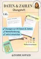 Vorschau - Arbeitsblätter - Übungsheft Mathe: Daten und Zahlen (inkl. Lösungen) - Deckblatt