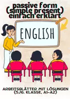 Vorschau - Arbeitsblätter - Passive voice (Simple Present) einfach erklärt – Arbeitsblatt mit Übungen (Klasse 7/8, A2–B1) - Deckblatt