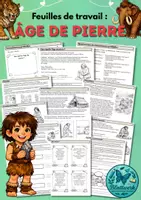 Aperçu - Jeux - Fiches pédagogiques – L’Âge de pierre | Paléolithique, Mésolithique, Néolithique – Histoire Cycle 3 - Page de couverture
