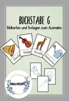 Vorschau - Mal- und Bastelvorlagen - Buchstabe G - Alphabetisierung - Bildkarten - Anlaut - Deckblatt