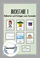 Vorschau - Mal- und Bastelvorlagen - Buchstabe I - Alphabetisierung - Bildkarten - Anlaut - Deckblatt