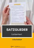 Vorschau - Arbeitsblätter - Satzglieder bestimmen - Lückentext zur Erklärung von Satzgliedern - Deckblatt