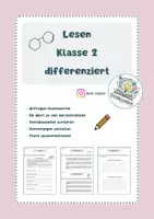 Vorschau - Arbeitsblätter - Lesen Klasse 2 - verschiedene Übungen, differenziert - Deckblatt