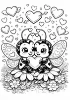 Vorschau - Mal- und Bastelvorlagen - Ausmalbilder Valentinstag - Seite 1