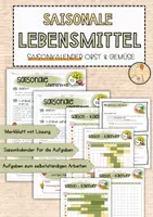 Vorschau - Unterrichtsreihen - Saisonale Lebensmittel | Merkblatt | Aufgaben zum Saisonkalender - Deckblatt