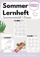 Vorschau - Unterrichtsreihen - Sommerwerkstatt/ Sommerheft / Lernheft Sommer / Ferienheft: 1. Klasse - Deckblatt