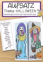 Vorschau - Anderer Materialtyp - Aufsatz Thema: Halloween (Reizwortgeschichte oder Nacherzählung) - Deckblatt
