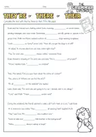 Vorschau - Arbeitsblätter - Kostenloses Arbeitsblatt | The Grammar Explorer | They´re, their, there - Seite 1