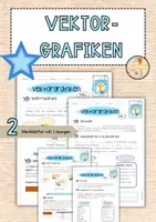 Vorschau - Unterrichtsreihen - Vektorgrafiken | 2 Merkblätter mit Lösungen - Deckblatt