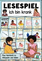 Vorschau - Spiele - Lesespiel "Ich bin krank" DaZ / DaF / Deutsch - Deckblatt