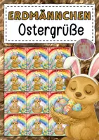 Vorschau - Mal- und Bastelvorlagen - Feriengrüße zu Ostern für die Erdmännchenklasse - Deckblatt