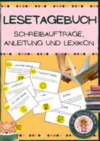 Vorschau - Merkblätter - LESETAGEBUCH - Schreibaufträge, Anleitung und Lexikon - Deckblatt