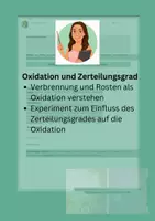 Vorschau - Arbeitsblätter - Oxidation und Zerteilungsgrad: Rosten und Verbrennung - Deckblatt