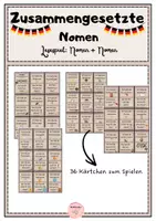 Vorschau - Spiele - Zusammengesetzte Nomen: Lesespiel - Nomen + Nomen - Deckblatt