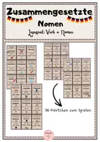 Vorschau - Spiele - Zusammengesetzte Nomen: Lesespiel - Verb + Nomen - Deckblatt