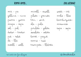 Vista previa - Tarjetas / Manipulativos - RIMA AMB... Consciència fonològica part 2 @ideesdescola - página 2