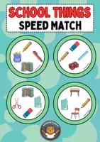 Vorschau - Stationenlernen - School Things: Speed Match (Wortschatzspiel Englisch / DaZ) - Deckblatt