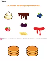 Aperçu - Feuilles d'exercices - Pancake Day Cut & Paste – Build a Pancake Stack - Page de couverture