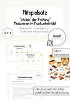 Vorschau - Poster - Mitspielsatz: "Ich lieb den Frühling" / "I like the flowers" | ORFF-Instrumente | Musik im Frühling - Deckblatt