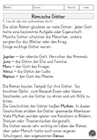 Vorschau - Arbeitsblätter - Römische Götter Lesen und Verstehen Arbeitsblätter mit Lesetext, Fragen - Seite 1