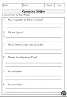 Vorschau - Arbeitsblätter - Römische Götter Lesen und Verstehen Arbeitsblätter mit Lesetext, Fragen - Seite 2