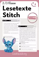 Vorschau - Arbeitsblätter - LESETEXTE: Lilo & Stitch 2./3. Klasse - Deckblatt