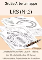 Vorschau - Stundenentwürfe - große Arbeitsmappe LRS (Nr.2) - Lernzeit/ Förderung (Rechtschreiben, Lesen)/Vertretung/ Freiarbeit - ca.130 Stunden - Klasse 6/7 - Deckblatt