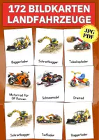 Vorschau - Bildkarten - Landfahrzeuge Bildkarten – 172 Fahrzeugkarten zur Sprachförderung in Kita & Vorschule - Deckblatt