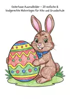 Vorschau - Mal- und Bastelvorlagen - Osterhase Ausmalbilder – 20 einfache & kindgerechte Malvorlagen für Kita und Grundschule - Deckblatt