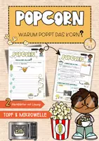 Vorschau - Unterrichtsreihen - Popcorn | 2 Merkblätter | Warum poppt das Maiskorn? | Zubereitung in Topf & Mikrowelle - Deckblatt