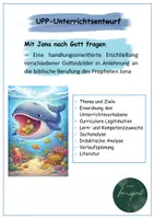 Vorschau - Stundenentwürfe - UPP Unterrichtsentwurf "Mit Jona nach Gott fragen" - Deckblatt