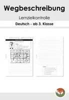 Vorschau - Klassenarbeiten - Wissensanwendung von Wegbeschreibungen - differenzierte Lernzielkontrolle - Deckblatt