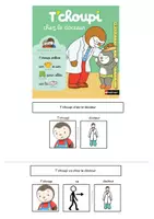 Aperçu - Apprentissages en autonomie - T'choupi chez le docteur - Livre Adapté - Page de couverture
