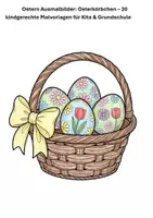 Vorschau - Mal- und Bastelvorlagen - Ostern Ausmalbilder Osterkörbchen – 20 kindgerechte Malvorlagen für Kita & Grundschule - Deckblatt