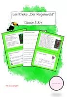 Vorschau - Stationenlernen - Lerntheke: "Der Regenwald" - Deckblatt