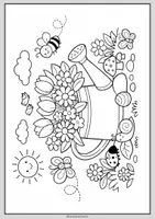 Vorschau - Unterrichtsreihen - Ausmalbilder FRÜHLING #2 (6 Vorlagen) - Seite 1