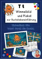 Vorschau - Arbeitsblätter - Buchstabe T t: Wimmelbild/Plakat und Material zur Buchstabeneinführung - Seite 1