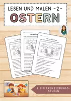 Vorschau - Arbeitsblätter - 2) Lesen und Malen an Ostern - differenziertes Lesetraining - editierbare Datei - Deckblatt