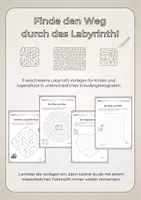 Vorschau - Arbeitsblätter - 11 verschiedene Labyrinth-Vorlagen - Deckblatt