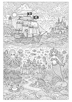 Vorschau - Arbeitsblätter - Ausmalbilder Fantasie-Landschaften - Malvorlagen - Seite 3