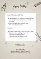 Vorschau - Mal- und Bastelvorlagen - "Happy Birthday!" - einfache Kartenvorlage - Seite 1